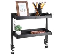 Clamp-On Desk Shelf Organizer Display Rack Under Desk