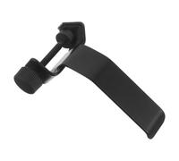 Clamp-on Headphone Hanger for Music Stands, Black Iron | Curved Cradle, Adjustable Clamp, Space-saving Storage for Cords and Tambourines in Home Studios