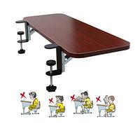 Clamp-On Keyboard Tray, Foldable Extender with Armrest & Wrist Rest, Easy to Use Table Mount for Reduced Fatigue - White & Black