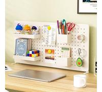 Clamp-On Magnetic Pegboard for Desk, Gaming & Office, Versatile Privacy Panel, White Vertical, Size M, Essential Office Accessory for Creative Workspaces