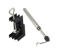 Clamp-On Rotary Tool Shaft Grinder Stand Holder with 3-Section Adjustable Steel Rod (25-55 cm) and 360° Swivel Hanger for Flex Shaft Accessories