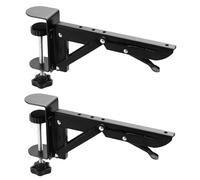 Clamp On Table Mount - 2X Computer Desk Extension Holder, Strong Reliable Metal Construction, Quick Simple Tool Free Setup | Office Craft Office Area, Laptop Monitor Peripheral Support