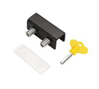 Clamp on Window Restrictor with Threaded, Double Hole Black
