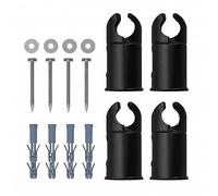CLAMP Universal Towel Rail Brackets 19-20-22-25mm - Adjustable Flat & Curved (Black)