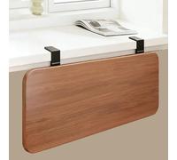 Clamp Window Sill Plant Shelf, Foldable No Drill Desk Extender Tray, Space Saving Wood Window Sill Extender, Removable Countertop Rack for Gap Storage