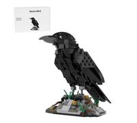 Clamping Building Blocks, Bird Model Building Kit for Adults, Ravens Nest with Mechanical Crow, Animal Mini Building, Creative Bird Nest Display, Gift for Bird Lovers, Building Blocks Set Animals (357