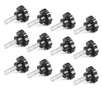 Clamping Knob M8 x 40MM 12Pcs Male Thread Knob Star Shaped Clamping Screws Plastic Head Hand Knobs Adjusting Tightening Screw for Machine, Industry, Equipment, Black