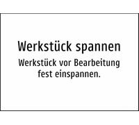 Clamping the workpiece firmly before processing. Aluminium sign A2: 594 x 420 mm, without graphics, only text