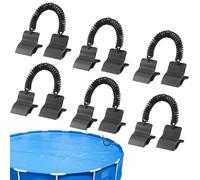 Clamps for Pool Cover 6 Piece - Pool Clips Over Ground | Solar Attachment for Winter Spa Garden Hose Swimming Patio