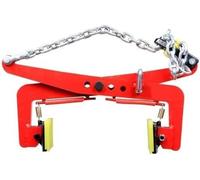 Clamps,Heavy Duty Vertical Stone Lifting Clamp, Adjustable Jaw Plate Hoist with Lock Hook Chain, Steel Clamp for Safe Lifting and Moving Plates,Red-12in