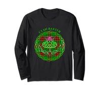 Clan Baxter Scottish Tartan Celtic Thistle Long Sleeve T-Shirt