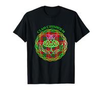Clan Chisholm Scottish Tartan Celtic Thistle T-Shirt