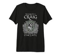 Clan Craig Crest Tartan Celtic Last Name Vinatge Premium T-Shirt