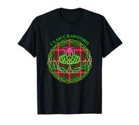 Clan Crawford Scottish Tartan Celtic Thistle T-Shirt