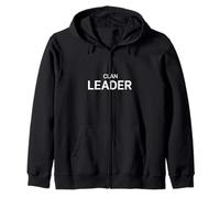 Clan Leader Bold Typography Zip Hoodie
