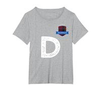 Clan Macdonald Letter D Family Matching T-Shirt, Women's Plus, Heather Grey, 1X