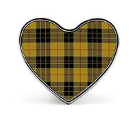 Clan Macleod Scottish Tartan Plaid Printed Heart Badge Brooch Pins Cute Lapel Tie Pin Button Decoration For Men Women