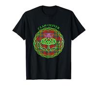 Clan Oliver Scottish Tartan Celtic Thistle T-Shirt