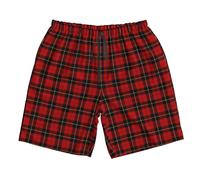 (Clan Wallace Tartan Classic Red And Black Plaid_5455) Famgem Men's Beach Shorts Hawaiian Swim Trunks with Pockets Quick Dry Board Swimwear Bathing Graphic Printed Suit for Surfing Lounge Running Gift