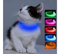 Clan_X LED Cat Collar, Glow in The Dark USB Rechargeable Flashing Dog Collar, Light Up Adjustable Pet Collar for Nighttime Dog Walking (Extra Small, Blue)