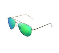 CLANDESTINE - Sunglasses A10 Gold Green - Nylon Mirrored Lenses and Stainless Steel Frame - Sunglasses for Men and Women - With Smart Vision Technology - More Sharpness and Less Glare