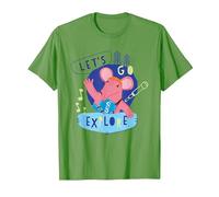 Clangers Small Clanger Let's Go Explore Retro T-Shirt, Men, Grass Green, X-Large