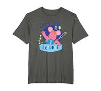 Clangers Small Clanger Let's Go Explore Retro T-Shirt, Men's Big and Tall, Asphalt Grey, 6X Tall