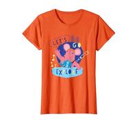 Clangers Small Clanger Let's Go Explore Retro T-Shirt, Women, Orange, X-Small