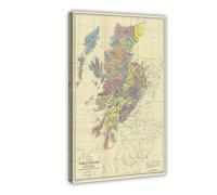 Clans of Scotland Historical Map Clan Locations & Principal Landowner Area 1899 Canvas Art Poster And Wall Art Picture Print Modern Family Bedroom Dec