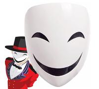 Claofoc Anime Cosplay Mask High Rise Invasion White Smile Sniper Tenku Shinpan Mask Kagetane Hiruko Halloween Costume Props (B)