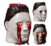 Claofoc Michael Myers Candle Holder Figure Scary Horror Candle Holder Statue with Bleeding Eyes Halloween Decoration for Indoor and Outdoor Use Home Party
