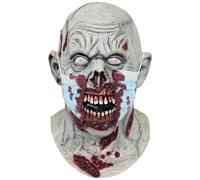 Claofoc Zombie Mask Scary Bloody Face Mask with White Eyes Halloween Scary Horror Walking Dead Monster Devil Demon Zombie Headwear Cosplay Masks for Adults