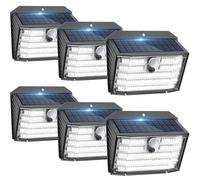 CLAONER Solar Lights Outdoor, Super Bright 126LED Solar Security Lights PIR Motion Sensor with 3 Lighting Modes, 270° Lighting Angle, Wireless IP65 Waterproof Wall Lights for Outside (6 Pack)