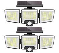 CLAONER Solar Lights Outdoor, Upgraded 216 LED Motion Sensor Security Light with 360° Wide Lighting Angle, Easy to Install, IP65 Waterproof Durable Solar Powered Flood Lights for Outside 2 Pack