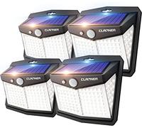 CLAONER Solar Lights Outdoor, Upgraded Motion Sensor Security Lights with 3 Modes IP65 Waterproof Durable Solar Powered Wall Lights 270° Lighting Angle for Yard Door Fence (4 Pack)