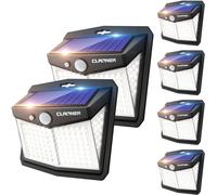 Claoner Solar Lights Outdoor, Upgraded Motion Sensor Security Lights with 3 Modes IP65 Waterproof Durable Solar Powered Wall Lights 270° Lighting Angle for Yard Door Fence (6 Pack)