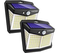 CLAONER Solar Powered Lights Outdoor, Upgraded Wireless 270° IP65 Solar Motion Sensor Security/Wall Light for Front Door, Yard, Garage, Garden, Fence, Cool White (2 Pack)