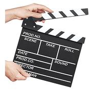 Clap Board, 12"x11" Cardboard Movie Directors Clapper Writable Cut Action Scene Board for Films Photo Props