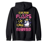 Clap your Flaps I'm Getting Married Penguin Dabbbing Bride Zip Hoodie