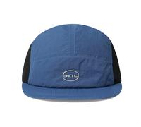 Clape 5 Panel Cap Short Brim Baseball Cap Flat Peak Mesh Hat Breathable Lightweight Short Peak Trucker Hat for Sport Running Outdoor Blue BSSP2559