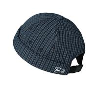 Clape Docker Cap Quick Dry Plaid Brimless Cap Beanie Hat Skullcap Adjustable Rolled Cuff Harbour Hat for Men Women Fisherman Sailor Caps Blue FMA2502