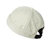 Clape Docker Cap Quick Dry Plaid Brimless Cap Beanie Hat Skullcap Adjustable Rolled Cuff Harbour Hat for Men Women Fisherman Worker Caps Beige FMA2502