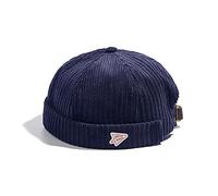 Clape Men’s Cap Corduroy Docker Hat Foldable Brimless Cap Beanie Watch Hat Rolled Cuff Classic Retro Landlord