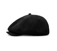 CLAPE Men's Newsboy Cap Peaky Blinders Hat with Snap Brim Herringbone Cabbie Cap Soft Gatsby Ivy Driving Hat Scally Hats, Bl45-black, One size