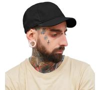 CLAPE Short Bill Baseball Cap Plain Hiphop Dad Hat Cooling Trucker Hat, Rd02-black, One size