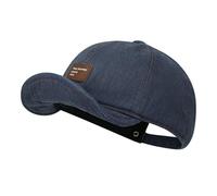 Clape Short Brim Baseball Cap Men Women Flat Brim Adjustable Hip Hop Unisex Short Bill Cap Blue BSAD2516