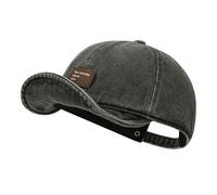 Clape Short Brim Baseball Cap Men Women Flat Brim Adjustable Hip Hop Unisex Short Bill Cap Darkgrey BSAD2516