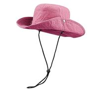 Clape Sun Protection Fishing Hat Outdoor Boonie Hat Cotton Cowboy Safari Hat Floppy Visor Bucket Hat Bush Jungle Sun Hat for Hiking Trekking Camping Pink HJY6