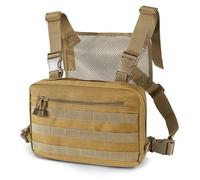 Clape Tactical Chest Rig Bag Functional Combat Chest Pack Fashion Streetwear Hip Hop Bag Military Vest Rig Adjustable Recon Kit Khaki BDB03