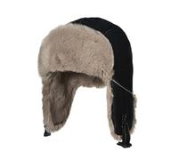 Clape Trapper Hat Winter Cap Aviator Hat with Earflap Warm Bomber Cap Thermal Ushanka for Ski Outdoor Black PL2509